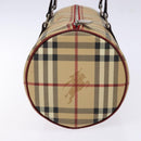 BURBERRY Nova Check Hand Bag PVC Beige Auth ac3864-3