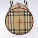 BURBERRY Nova Check Hand Bag PVC Beige Auth ac3864-4