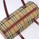 BURBERRY Nova Check Hand Bag PVC Beige Auth ac3864-6