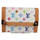 LOUIS VUITTON Multicolor Porte Monnaie Pla Coin Purse White M92657 Auth ac3869V-13