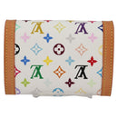 LOUIS VUITTON Multicolor Porte Monnaie Pla Coin Purse White M92657 Auth ac3869V-2