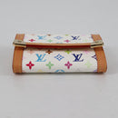 LOUIS VUITTON Multicolor Porte Monnaie Pla Coin Purse White M92657 Auth ac3869V-6