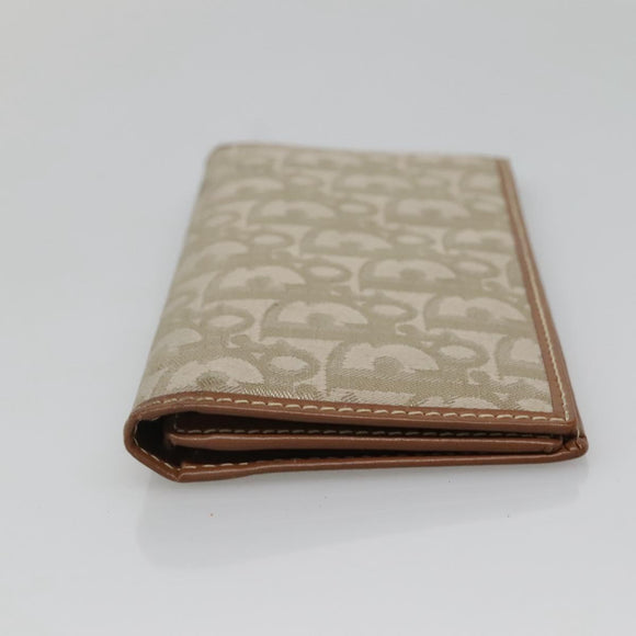 Christian Dior Trotter Canvas Long Wallet Green Auth ac3871