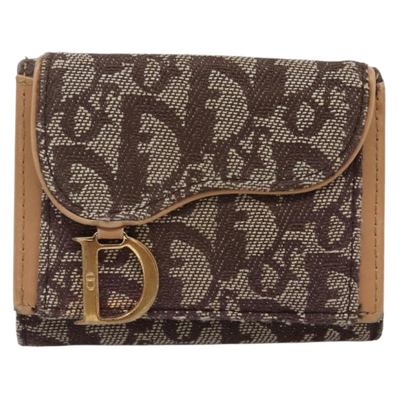 Christian Dior Trotter Canvas Geldbörse Schwarz Auth ac3872