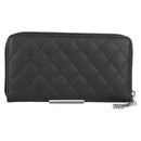 CHANEL Cambon Line Matelasse Long Wallet Leather Black CC Auth ac3874M-2