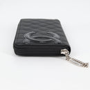 CHANEL Cambon Line Matelasse Long Wallet Leather Black CC Auth ac3874M-3