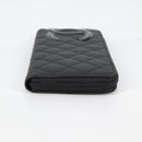 CHANEL Cambon Line Matelasse Long Wallet Leather Black CC Auth ac3874M-4