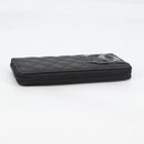 CHANEL Cambon Line Matelasse Long Wallet Leather Black CC Auth ac3874M-5