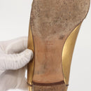 GUCCI Pumps Leather Gold Auth ac3875-10