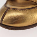 GUCCI Pumps Leather Gold Auth ac3875-14