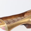 GUCCI Pumps Leder Gold Auth ac3875-17