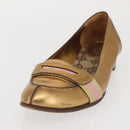 GUCCI Pumps Leather Gold Auth ac3875-23