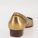 GUCCI Pumps Leather Gold Auth ac3875-24