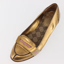 GUCCI Pumps Leather Gold Auth ac3875-27