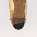 GUCCI Pumps Leather Gold Auth ac3875-31