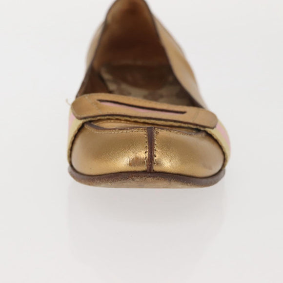 GUCCI Pumps Leder Gold Auth ac3875