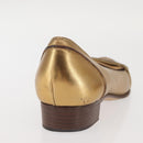 GUCCI Pumps Leather Gold Auth ac3875-4