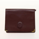 CARTIER Must Line Chain Bag Leather 2Set Bordeaux Auth ac3876-11