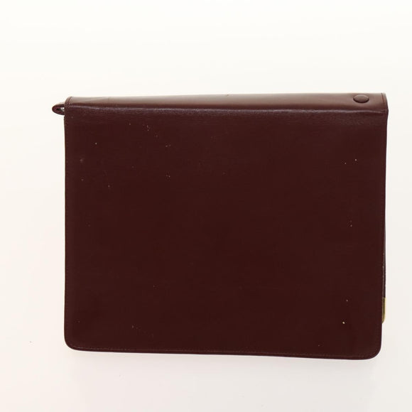 CARTIER Must Line Chain Bag Leather 2 Set Bordeaux Auth ac3876