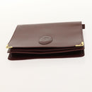 CARTIER Must Line Chain Bag Leather 2Set Bordeaux Auth ac3876-15