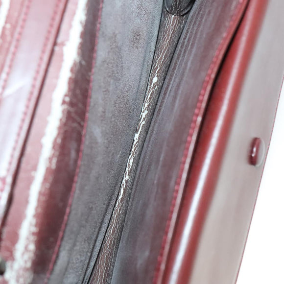 CARTIER Must Line Chain Bag Leather 2Set Bordeaux Auth ac3876