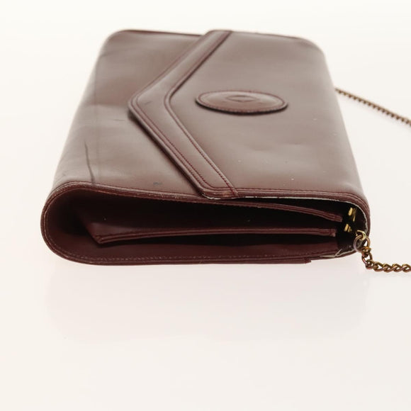CARTIER Must Line Chain Bag Leather 2 Set Bordeaux Auth ac3876