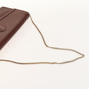 CARTIER Must Line Chain Bag Leather 2 Set Bordeaux Auth ac3876-5
