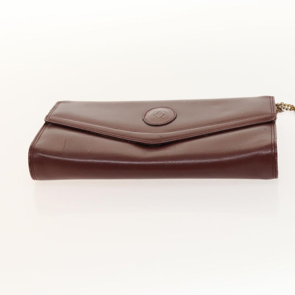 CARTIER Must Line Chain Bag Leather 2Set Bordeaux Auth ac3876