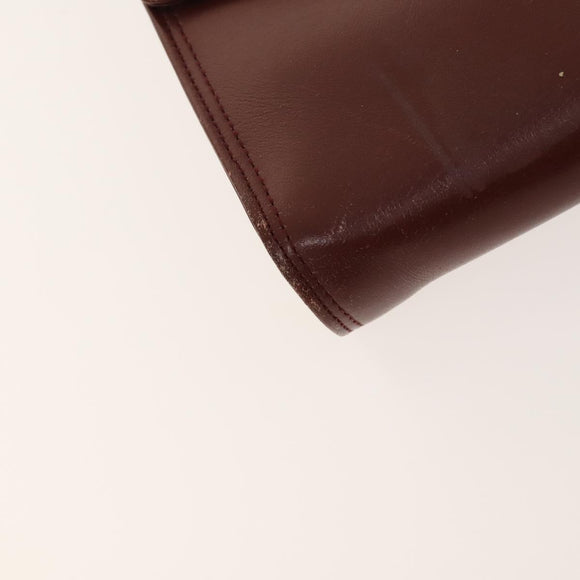 CARTIER Must Line Chain Bag Leather 2Set Bordeaux Auth ac3876