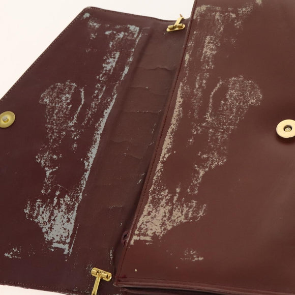 CARTIER Must Line Chain Bag Leather 2Set Bordeaux Auth ac3876