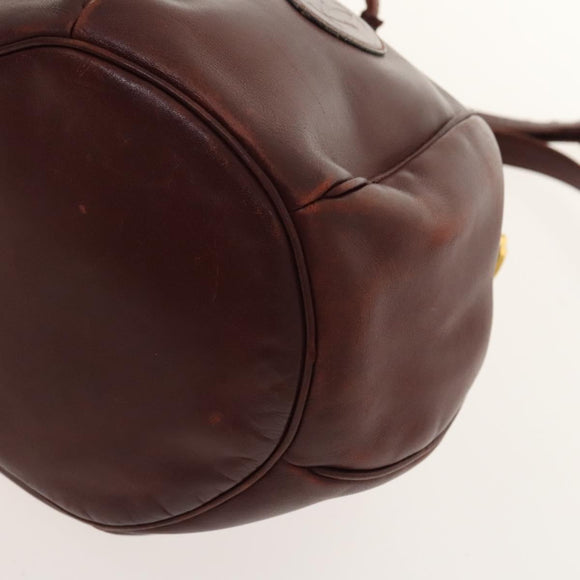 CARTIER Must Line Shoulder Bag Leather 2Set Bordeaux Auth ac3877