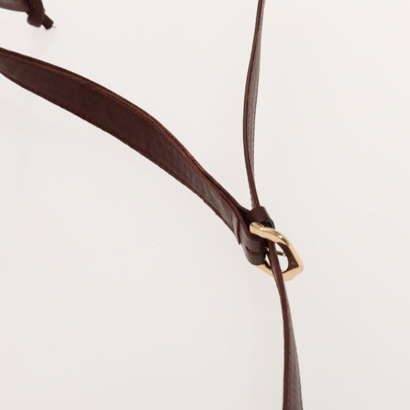 CARTIER Must Line Shoulder Bag Leather 2Set Bordeaux Auth ac3877