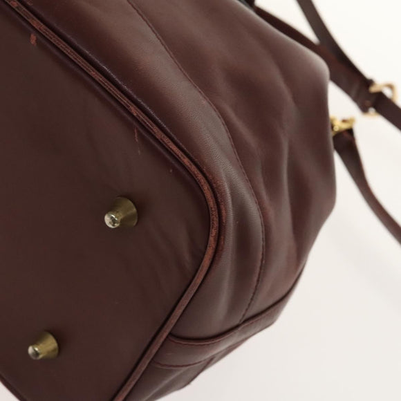 CARTIER Must Line Shoulder Bag Leather 2Set Bordeaux Auth ac3877