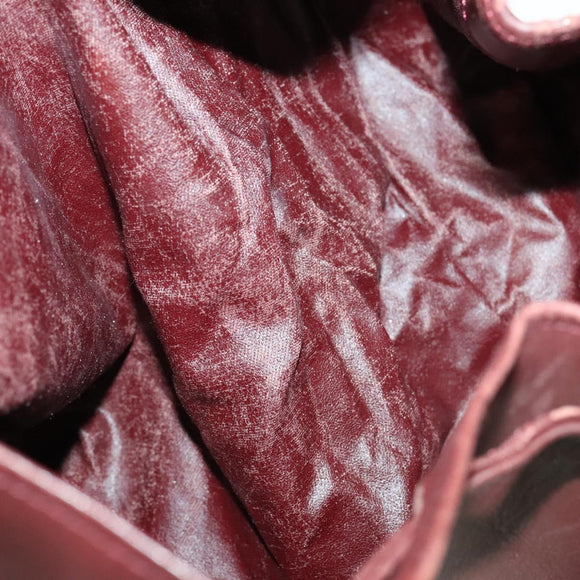 CARTIER Must Line Shoulder Bag Leather 2Set Bordeaux Auth ac3877