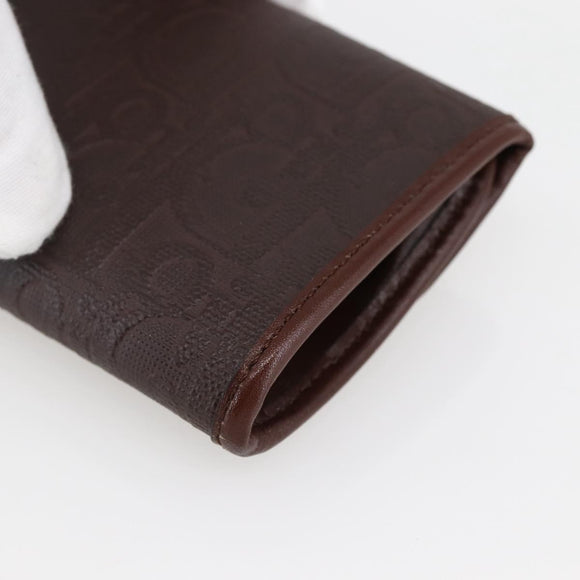 Christian Dior Trotter Canvas Coin Purse PVC Brown Auth ac3879