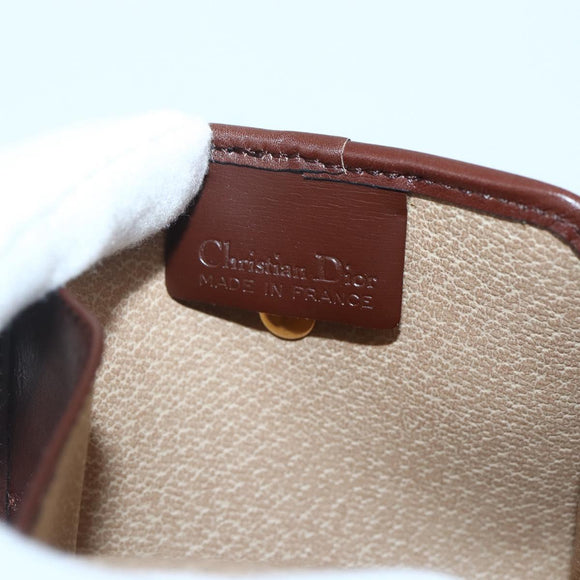 Christian Dior Trotter Canvas Coin Purse PVC Brown Auth ac3879