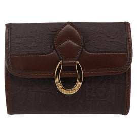 Christian Dior Trotter Canvas Coin Purse PVC Brown Auth ac3879 - 0