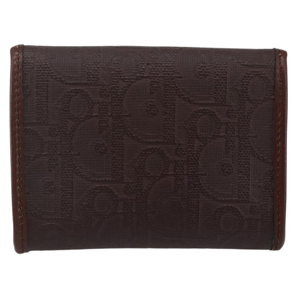 Christian Dior Trotter Canvas Coin Purse PVC Brown Auth ac3879