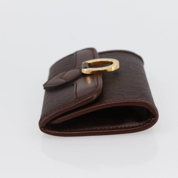 Christian Dior Trotter Canvas Coin Purse PVC Brown Auth ac3879