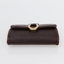 Christian Dior Trotter Canvas Coin Purse PVC Brown Auth ac3879-7