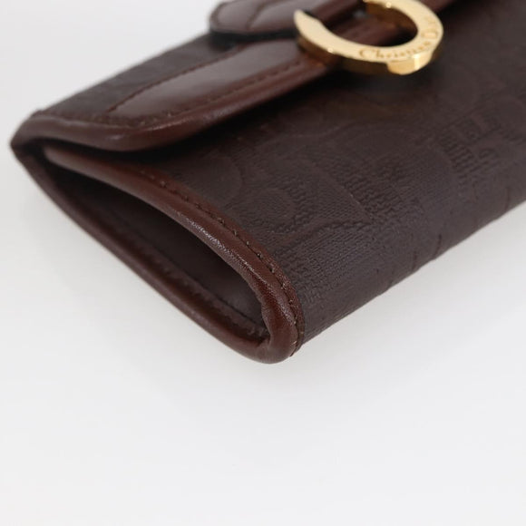 Christian Dior Trotter Canvas Coin Purse PVC Brown Auth ac3879
