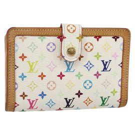 LOUIS VUITTON Multicolor Portefeuille Viennois Wallet White M92987 Auth ac3880