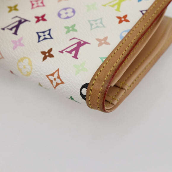 LOUIS VUITTON Multicolor Portefeuille Viennois Wallet White M92987 Auth ac3880
