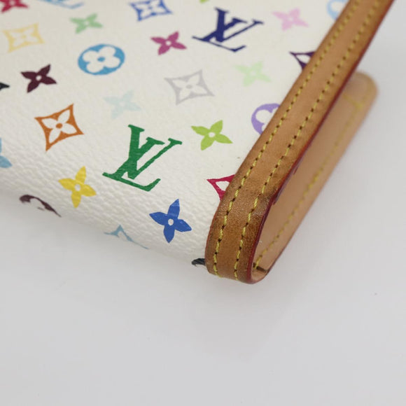 LOUIS VUITTON Multicolor Portefeuille Viennois Wallet White M92987 Auth ac3880