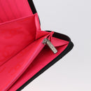 CHANEL Cambon Line Long Wallet Calf Skin Black Silver CC Auth ac3882-22