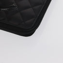 CHANEL Cambon Line Long Wallet Calf Skin Black Silver CC Auth ac3882-15