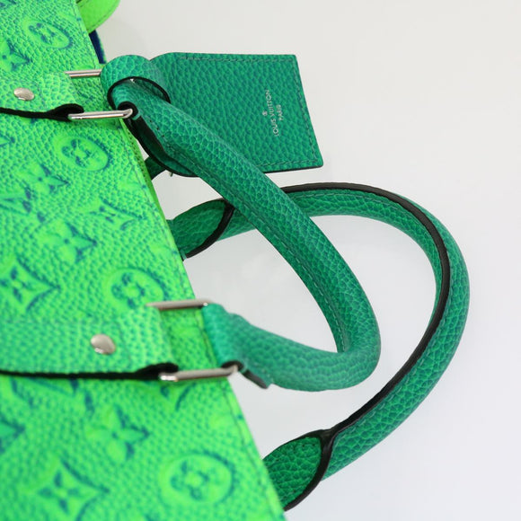 LOUIS VUITTON Monogram Illusion Keepall Tote Bag Neon Green M59688 Auth ai669SM