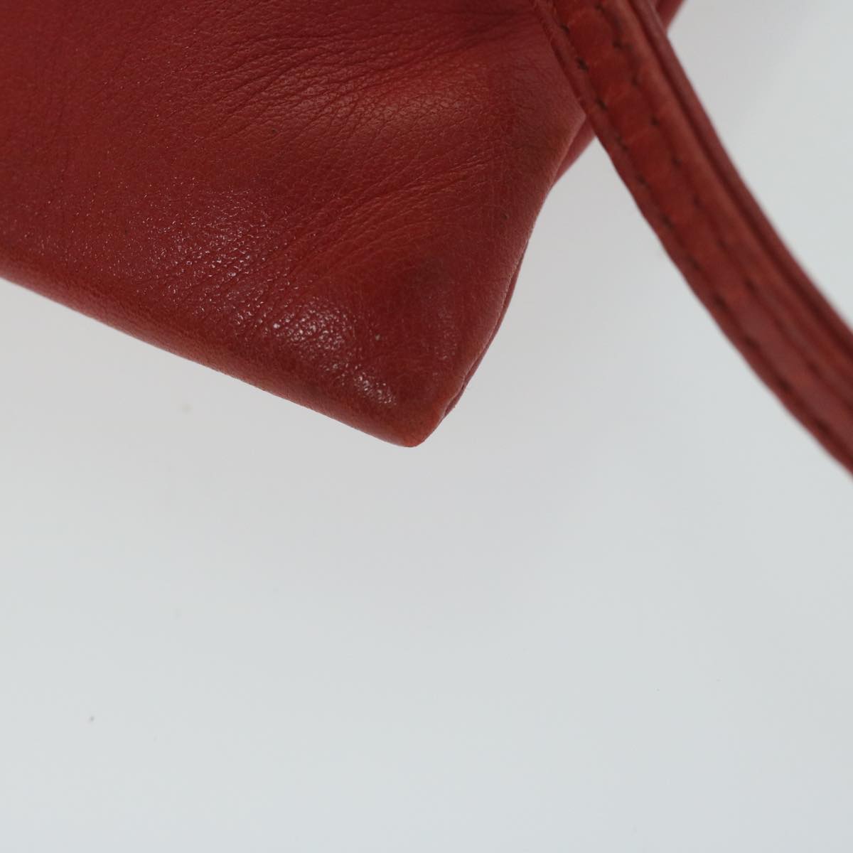 GUCCI Shoulder Bag Leather Red Auth ai714