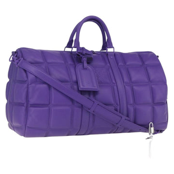LOUIS VUITTON Puffy Damier Keepall Bandouliere 50 Bag Purple M20922 Auth ai791SM