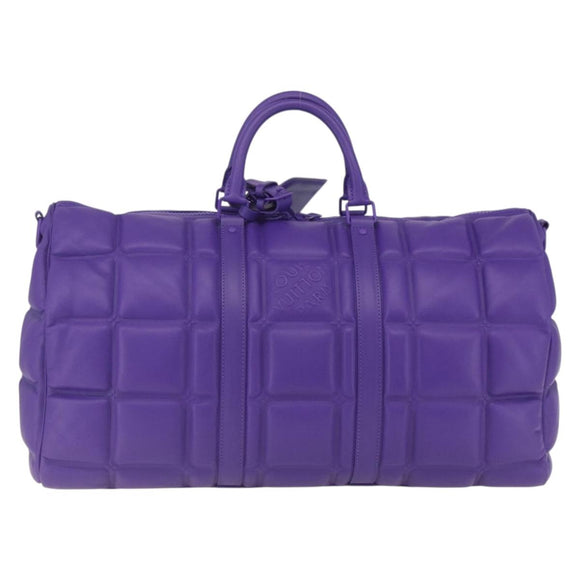 LOUIS VUITTON Puffy Damier Keepall Bandouliere 50 Bag Purple M20922 Auth ai791SM